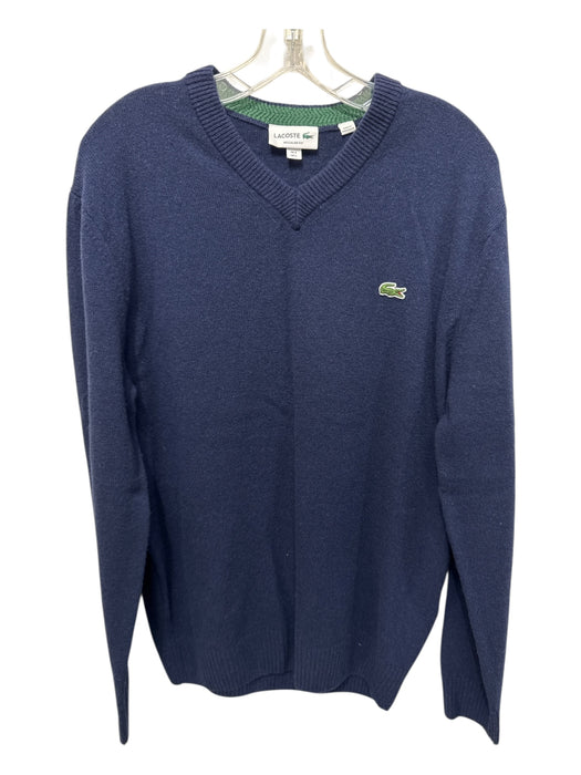 Lacoste Size L Blue Wool Long Sleeve Men's Sweater Blue / L