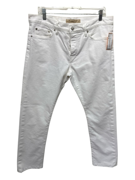 Burberry Brit AS IS Size 34 White Cotton & Polyester Button Fly Straight Pants White / 34
