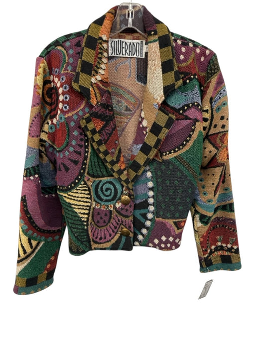 Silverado Size XS Black & Multi Cotton Mixed Pattern Jacquard Knit Jacket Black & Multi / XS