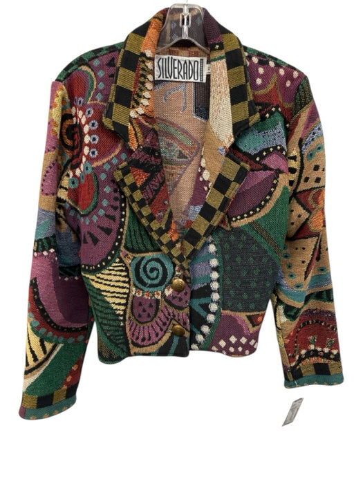 Silverado Size XS Black & Multi Cotton Mixed Pattern Jacquard Knit Jacket Black & Multi / XS