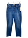 L'agence Size 25 Dark Wash Cotton Blend High Rise Whiskering Raw Hem Jeans Dark Wash / 25