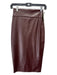 Enza Costa Size 0 Brown Faux Leather Midi Back Zip Skirt Brown / 0