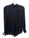 Intermix Size 0 Black Silk Button Down Tie V Neck Long Sleeve Top Black / 0