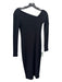 Enza Costa Size XS Black Poly Blend Rib Knit Abstract Long Sleeve Midi Dress Black / XS