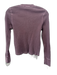 AMO Size S Mauve Purple Cotton 1/4 Button Henley Waffle Knit Long Sleeve Top Mauve Purple / S