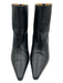 Reike Nen Shoe Size 36 Black Leather Pointed Toe Back Zip Midi Heel Booties Black / 36