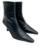 Reike Nen Shoe Size 36 Black Leather Pointed Toe Back Zip Midi Heel Booties Black / 36