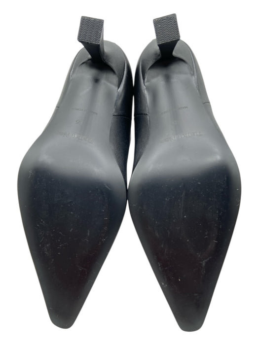 Reike Nen Shoe Size 36 Black Leather Pointed Toe Back Zip Midi Heel Booties Black / 36