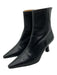 Reike Nen Shoe Size 36 Black Leather Pointed Toe Back Zip Midi Heel Booties Black / 36
