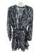 Zara Size Medium Black & White Long Sleeve Abstract Print V Neck Dress Black & White / Medium