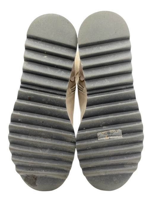 Kate Spade Shoe Size 8.5 Beige Leather Upper Faux Fur lace up Combat Boots Beige / 8.5