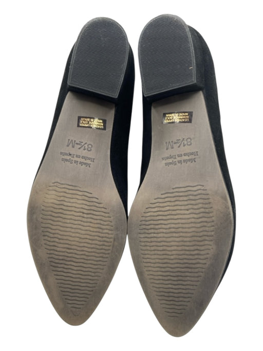 Sesto Meucci Shoe Size 8.5 Black Leather Upper Suede Scalloped Pumps Black / 8.5