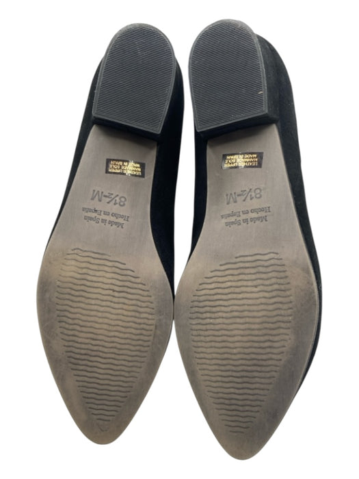 Sesto Meucci Shoe Size 8.5 Black Leather Upper Suede Scalloped Pumps Black / 8.5