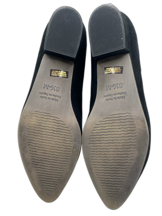 Sesto Meucci Shoe Size 8.5 Black Leather Upper Suede Scalloped Pumps Black / 8.5