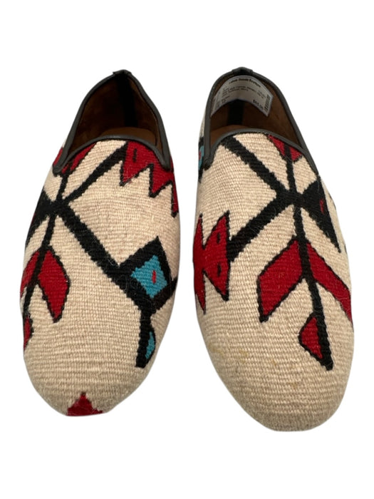 Res Ipsa Shoe Size 12 White & Multi Canvas Western Slip On Dress Men's Shoes White & Multi / 12