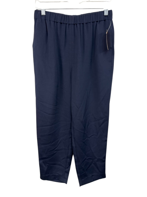 Ann Mashburn Size S Navy Blue Elastic Waistband Slim Straight Leg Trouser Pants Navy Blue / S