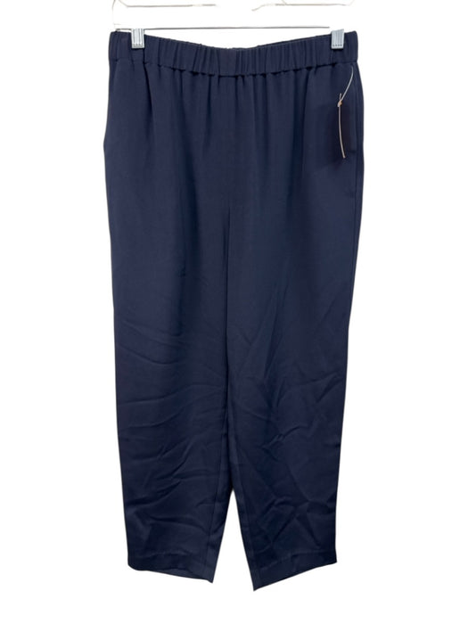 Ann Mashburn Size S Navy Blue Elastic Waistband Slim Straight Leg Trouser Pants Navy Blue / S