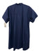 Julia Amory Size M Navy Blue Cotton Short Sleeve Button Up Flare Heel Dress Navy Blue / M