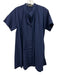 Julia Amory Size M Navy Blue Cotton Short Sleeve Button Up Flare Heel Dress Navy Blue / M