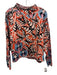 Maeve Size Small Orange, Blue, Black Viscose Blend Long Sleeve Floral Sweater Orange, Blue, Black / Small