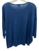 Theory Size Medium Blue Linen Blend Half Sleeve Wide Neck Top Blue / Medium