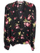 A.L.C. Size 6 Black, Pink, Green Silk Long Sleeve Floral Quarter Button Top Black, Pink, Green / 6