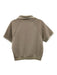 Spanx Size Medium Taupe & White Polyester Blend Short Sleeve Striped Polo Top Taupe & White / Medium