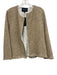 Lafayette 148 Size 8 Beige & White Cotton Blend Long Sleeve Tweed Fringe Jacket Beige & White / 8
