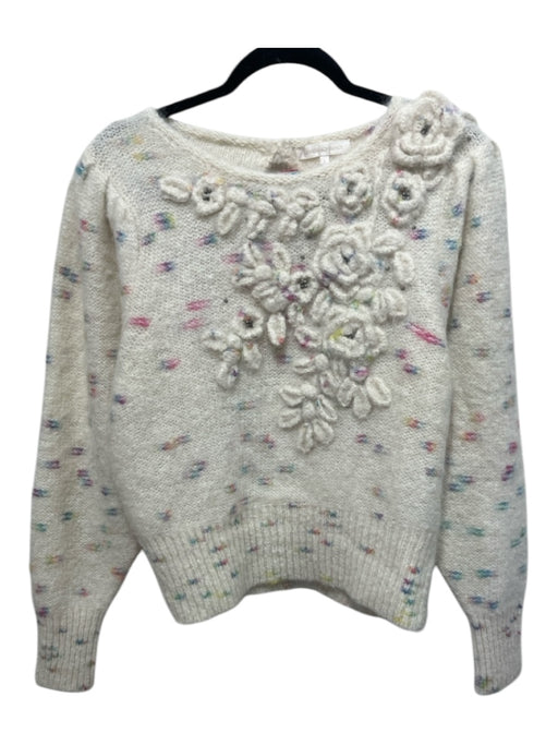 Love Shack Fancy Size L Cream & Multi Alpaca, Mohair, Wool, Polyamide Sweater Cream & Multi / L