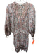 Poupette St. Barth Size L Pink, Gold, Multi Cotton Puff 1/2 Sleeve Mini Dress Pink, Gold, Multi / L