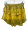 Koch Size L/M Yellow & Gold Cotton Sleeveless Metallic Stripe Ruffles Skirt Set Yellow & Gold / L/M