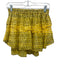 Koch Size L/M Yellow & Gold Cotton Sleeveless Metallic Stripe Ruffles Skirt Set Yellow & Gold / L/M