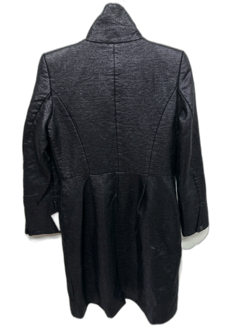 Rag & Bone Size 4 Black Tweed Button Down Knee length Coat Black / 4