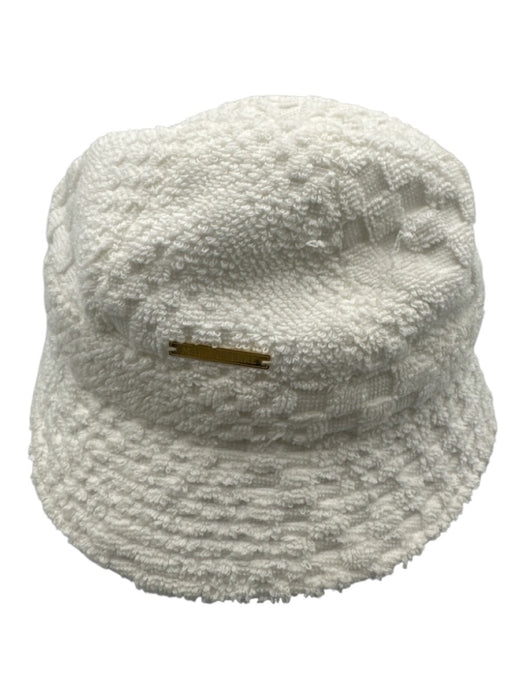 Marine Serre White Cotton Wide Brim Logo Terry Cloth Bucket Hat White / M/L