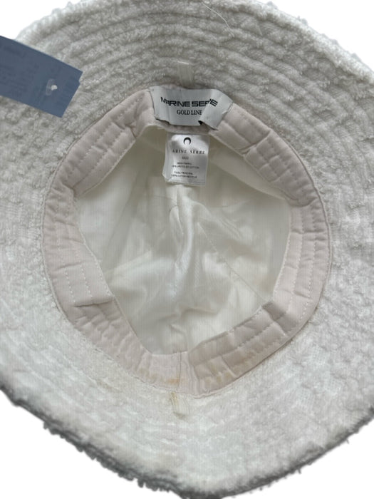 Marine Serre White Cotton Wide Brim Logo Terry Cloth Bucket Hat White / M/L