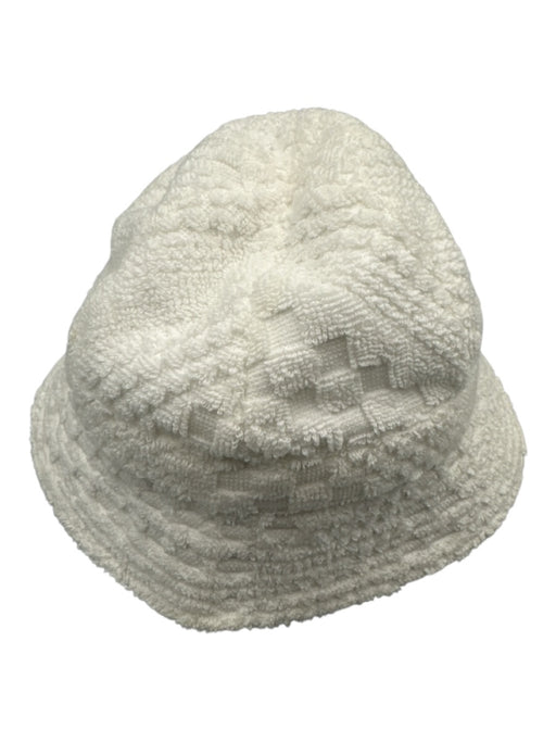 Marine Serre White Cotton Wide Brim Logo Terry Cloth Bucket Hat White / M/L