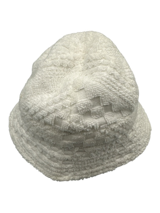 Marine Serre White Cotton Wide Brim Logo Terry Cloth Bucket Hat White / M/L