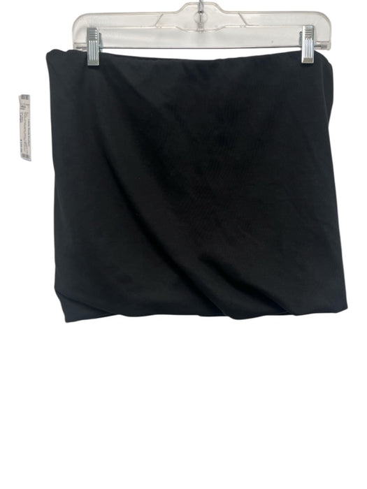The Attico Size Large Black Cotton Strapless Bubble Hem Logo Top Black / Large
