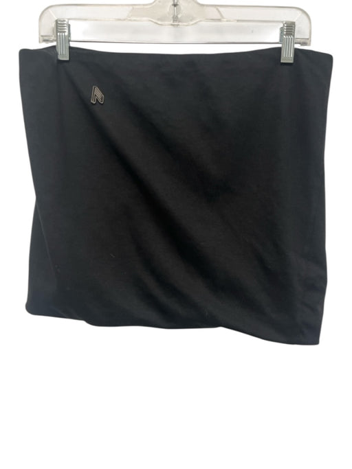 The Attico Size Large Black Cotton Strapless Bubble Hem Logo Top Black / Large
