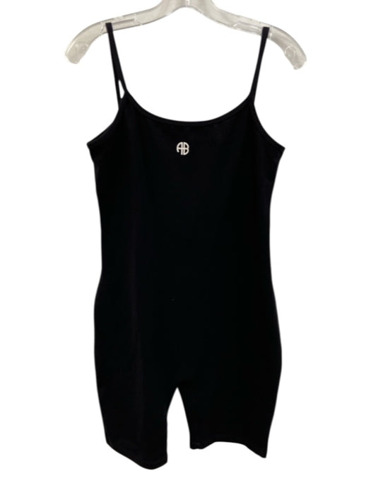 Anine Bing Size Est M Black Spaghetti Strap Logo Romper Black / Est M
