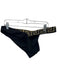 Versace Size 3 Gold & Black One Shoulder Greek Key Top Only swimwear Gold & Black / 3