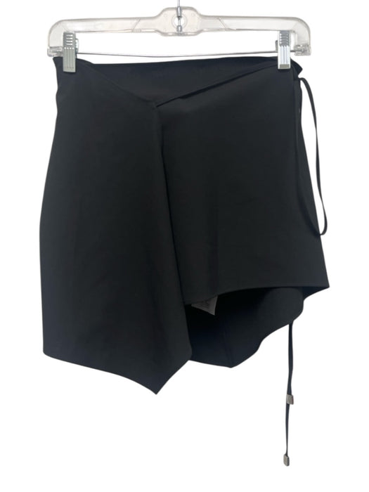 The Attico Size 42 Black Polyester Blend Wrap Mini Skirt Black / 42