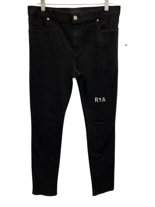 RTA Size 38 Black Cotton Denim Logo Darted Jeans Black / 38