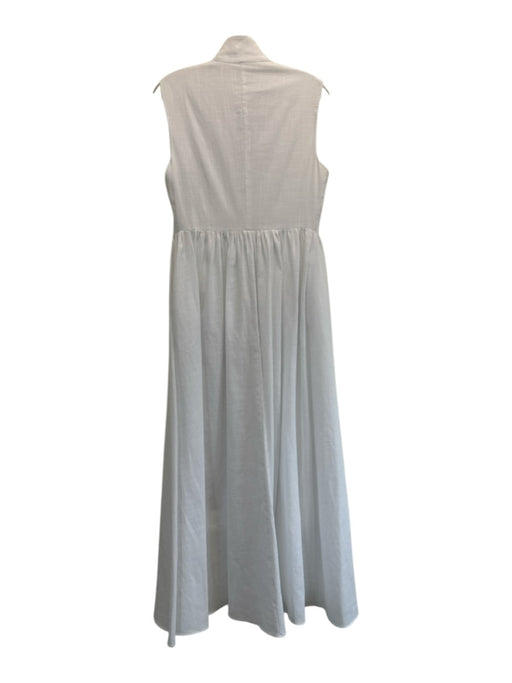 Modesees Size Small White Linen Blend Button Down Sleeveless Midi Dress White / Small