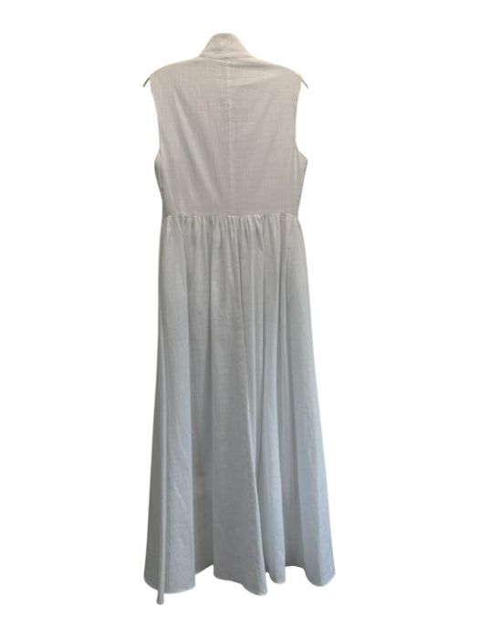 Modesees Size Small White Linen Blend Button Down Sleeveless Midi Dress White / Small
