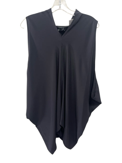 Abbey Glass Size S Black Silk Sleeveless V Neck Drape Top Black / S