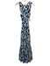 Elizabeth & James Size S Blue & White Silk Sleeveless Maxi Printed Dress Blue & White / S