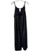 Heyson Size L Black Rayon Blend Tie Neck Sleeveless Shimmer Pockets Dress Black / L