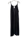 Heyson Size L Black Rayon Blend Tie Neck Sleeveless Shimmer Pockets Dress Black / L