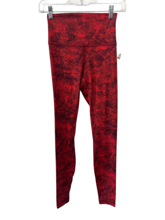 Lululemon Size 4 Red Poly Blend Elastic Waist Athletic Printed Leggings Red / 4
